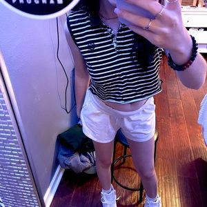 collared cropped tank top